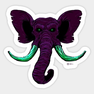 Blacklight Mammoth Sticker